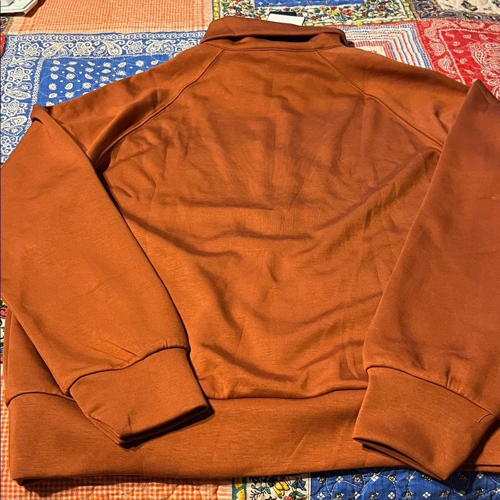Women’s Pant outfit. Half-Zip Pullover Sweater – Rust Orange and matching pants. - Picture 4 of 9